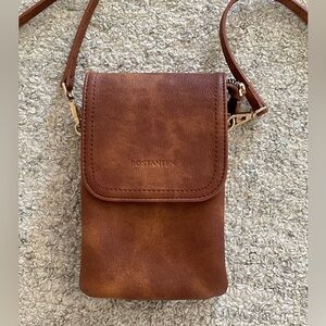 Bostanten Brown Leather Crossbody Bag